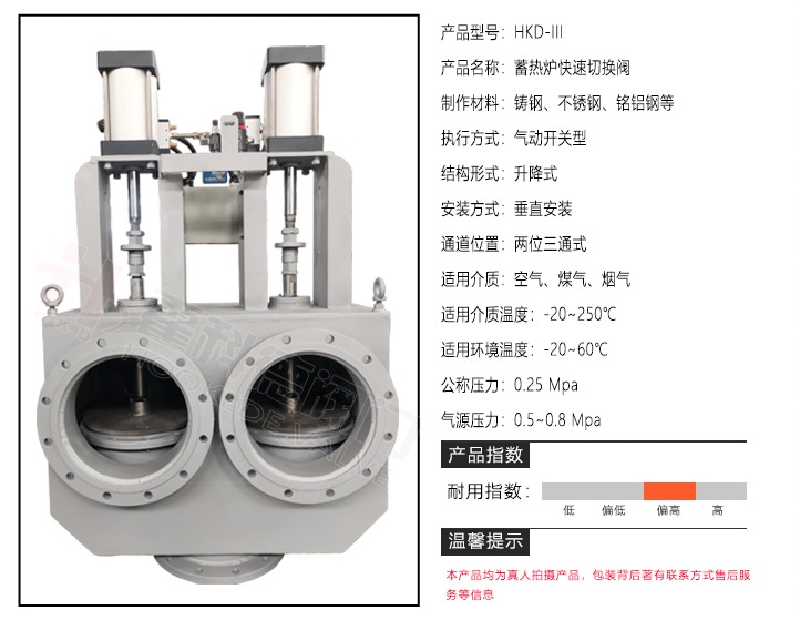 圖3工業(yè)爐系統(tǒng)兩位三通換向閥產品信息